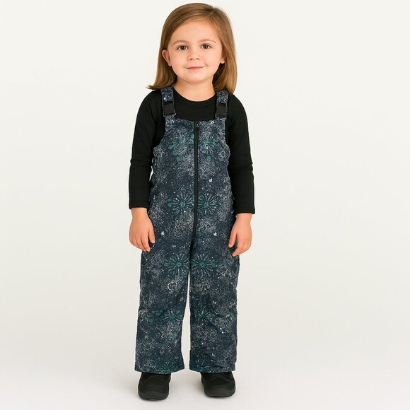 London Fog Girls' Insulated Snow Bib Pants Multi-Color Starry Night Size 5 - Picture 1 of 8